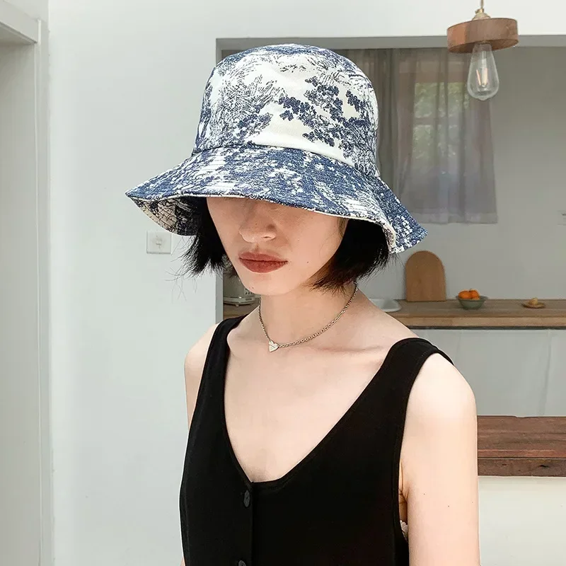 Fashion jungle print street fisherman hat for women\'s summer outdoor portable foldable travel men\'s sunshade hat