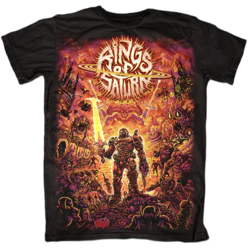 

RINGS OF SATURN Американская технология Dead Nuclear Alien Nuclear Saturn Ring Футболка DOOM Doom