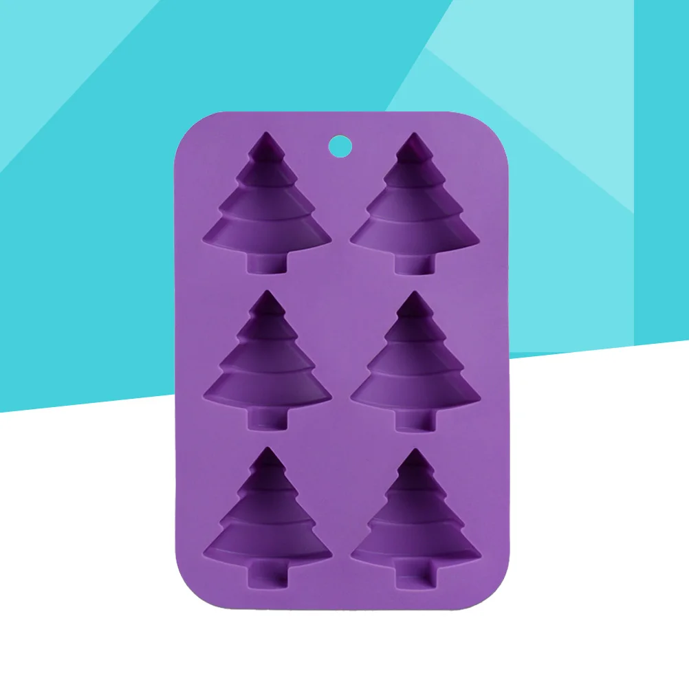 Seis moldes de silicona para árbol de Navidad, seguro para alimentos, antiadherente, Chocolate, Fondant, pastel, hornear, herramientas de bricolaje duraderas y ecológicas