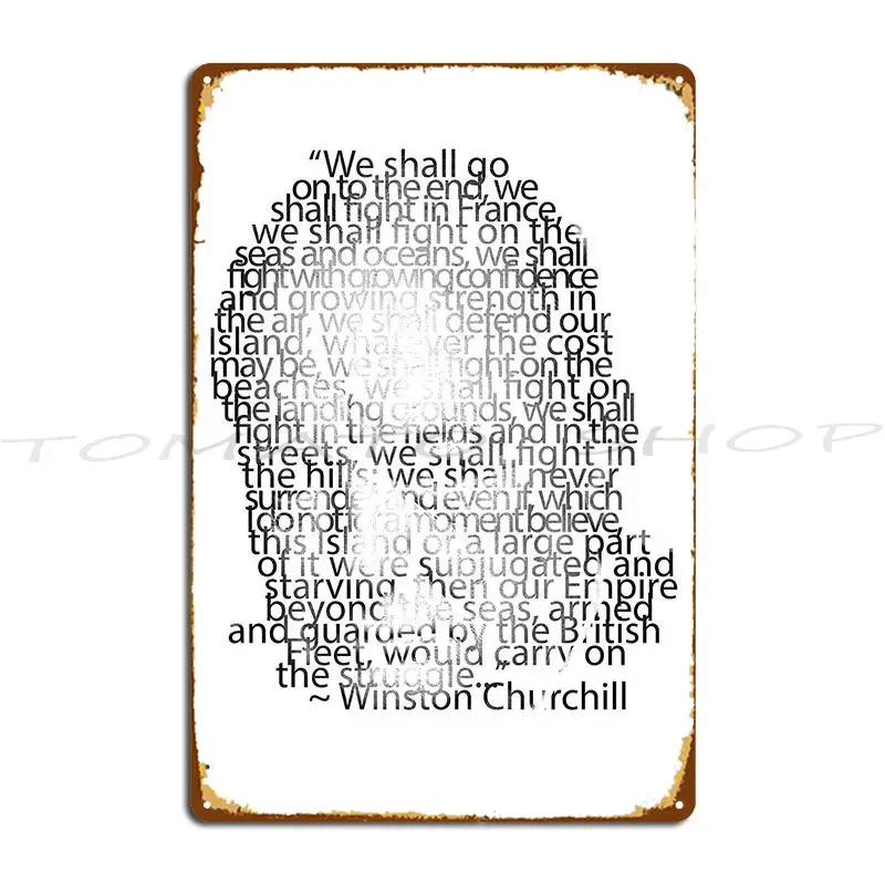 Winston Churchill Metal Wall Decor Cinema Garage Printing  Tin Sign Poster