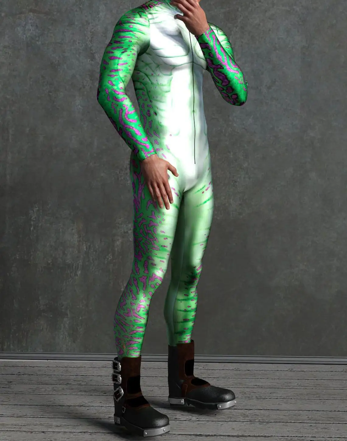 Mehrfarbiger Digitaldruck-Jumpsuit für Damen, Cosplay, Halloween, Karneval, Kostümparty, Performance, Reißverschluss, elastischer, schmaler Bodysuit – Detail 33