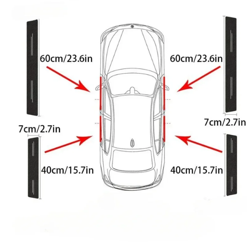 4 unids/set nuevas tiras de protección de umbral de cuero tira de protección de borde de puerta impermeable de buena calidad accesorios de coche antiarañazos