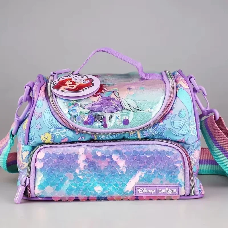 Disney Ariel Series Schoolbag para crianças, mochila dos desenhos animados, papelaria, smiggle australiano genuíno, presente, 2024