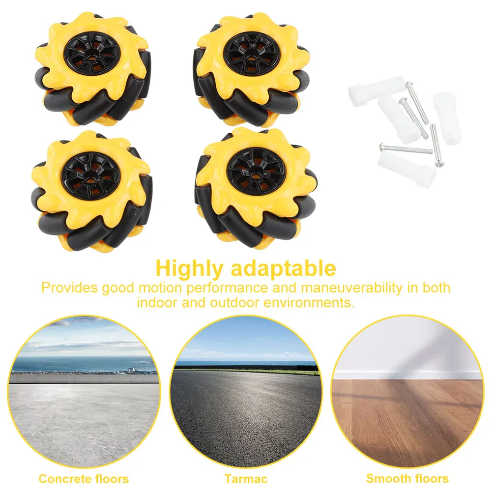 Mecanum Wheel Left /Right Wheels Smart Robot Wheels 48/60/80MM High Hardness Smart Robot Car Accessories DIY Toy Components