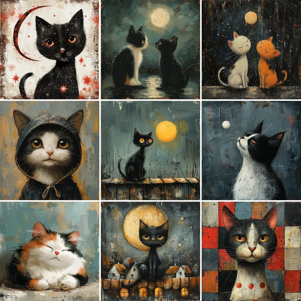 Animal Pet Cat Paint By Number 40x50 DIY Cross Stitch Kit Crafts Supplies For Adults Wall Art Mother\'s Gift Wholesale 2023 NEW