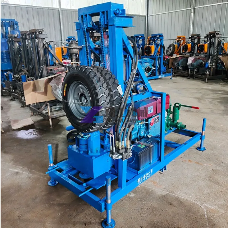 Hot Sale Wheel Diesel 100 Meter Small Portable Water Well Drilling Rig for Sale