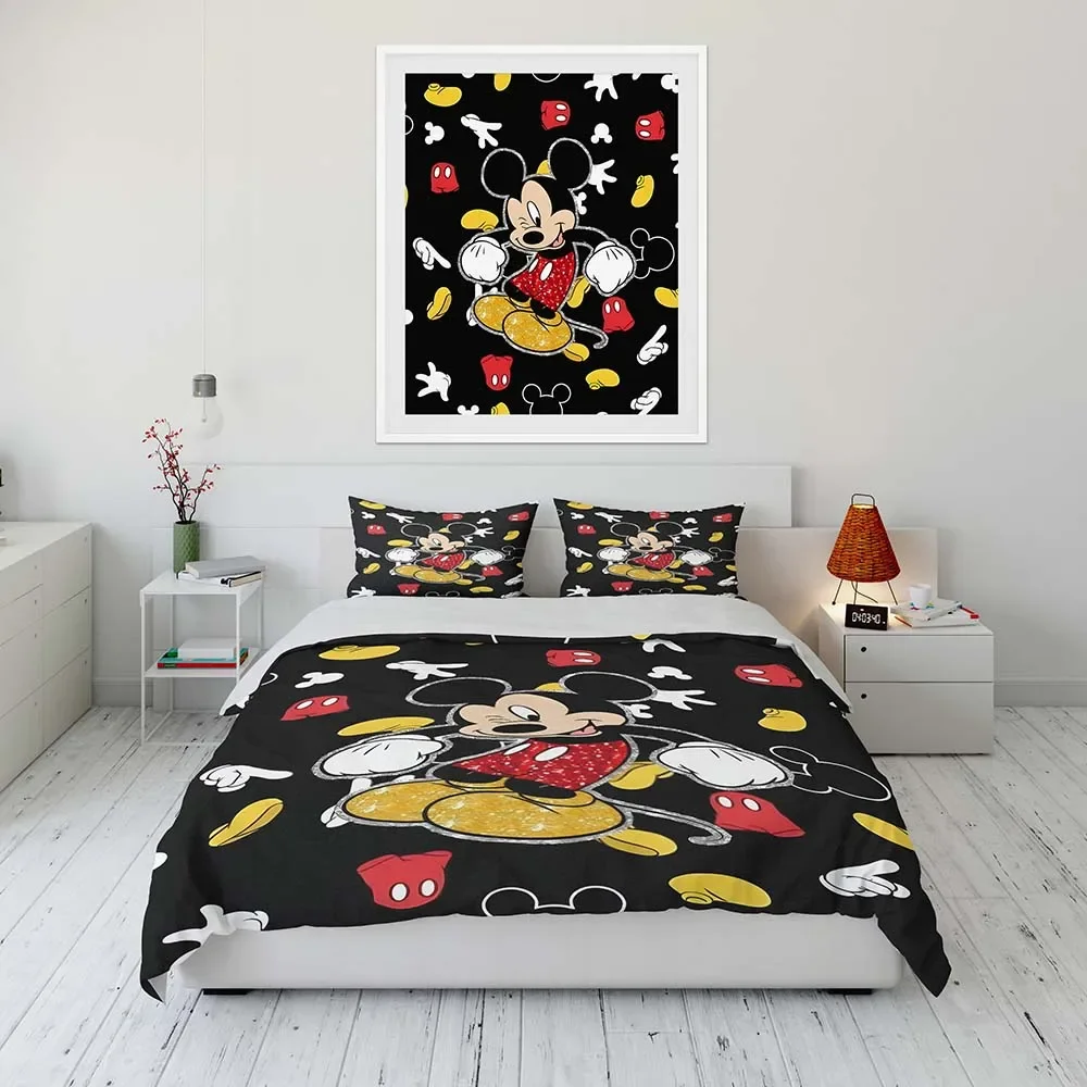 

Disney Mickey-Minnie Mouse Cartoon Duvet Cover Bedding Set Anime Comforter Cover for Bedroom Decoration Children Birthday Gifts