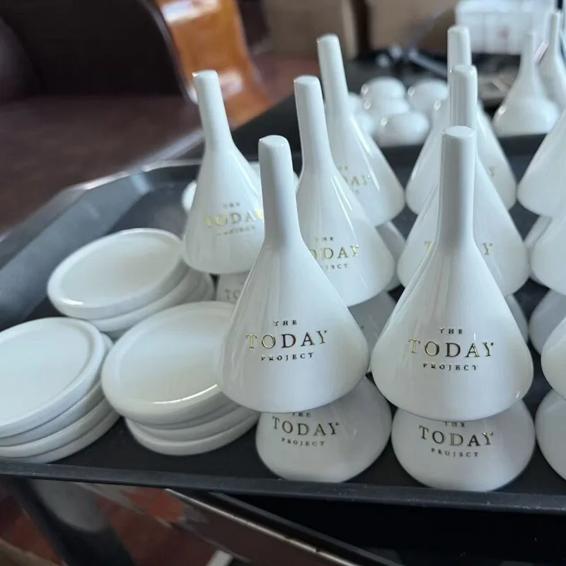 Perfume Sample Testing Vessel Fragrance Appreciation Ceramic Cup with Supporting Base for Aromatherapy And Essential Oils