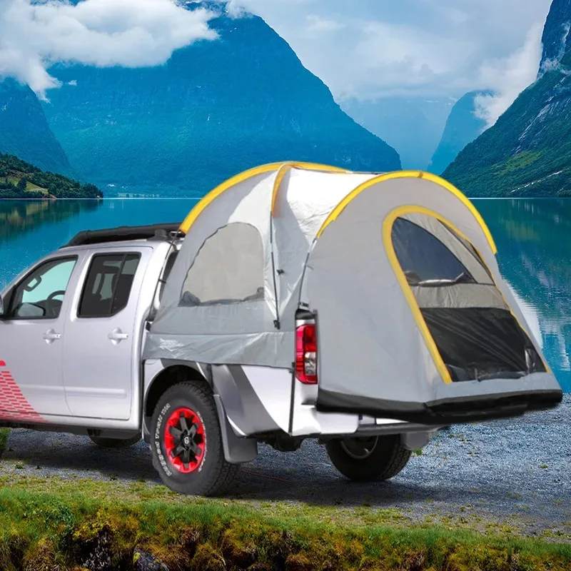 Outdoor Pickup Truck Tent Waterproof Double Layers Self-driving Tour Truck Bed Tent Family Camping Traveling Truck Tail Bed