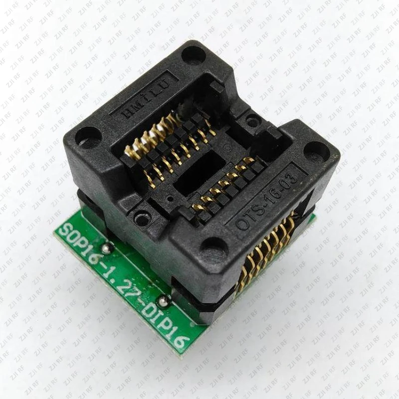 

2PCS OTS16- 1.27-03 SOP16 To DIP16 Burning Block, Gold Plated Dual Touchpoint Programming Block IC Test Block