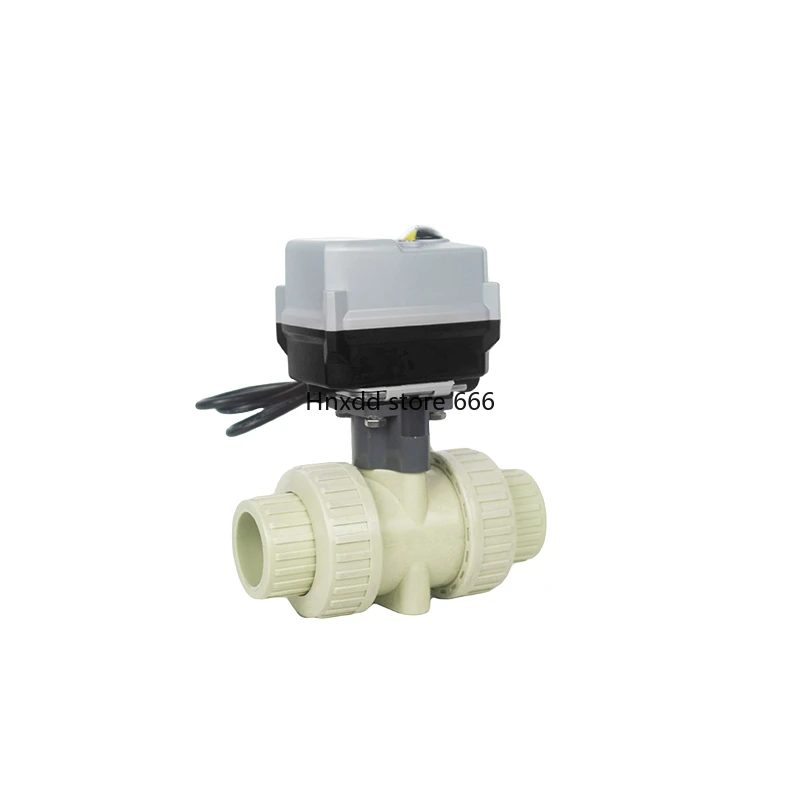 Q911F-10S chemical acid and alkali resistant PPH double live connection double electric adjustment plastic ball valve