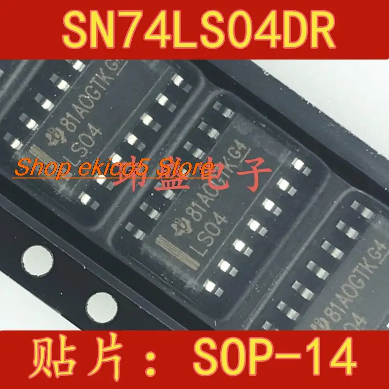 10pieces Original stock  74LS04 SN74LS04DR SOP-14 3.9MM  