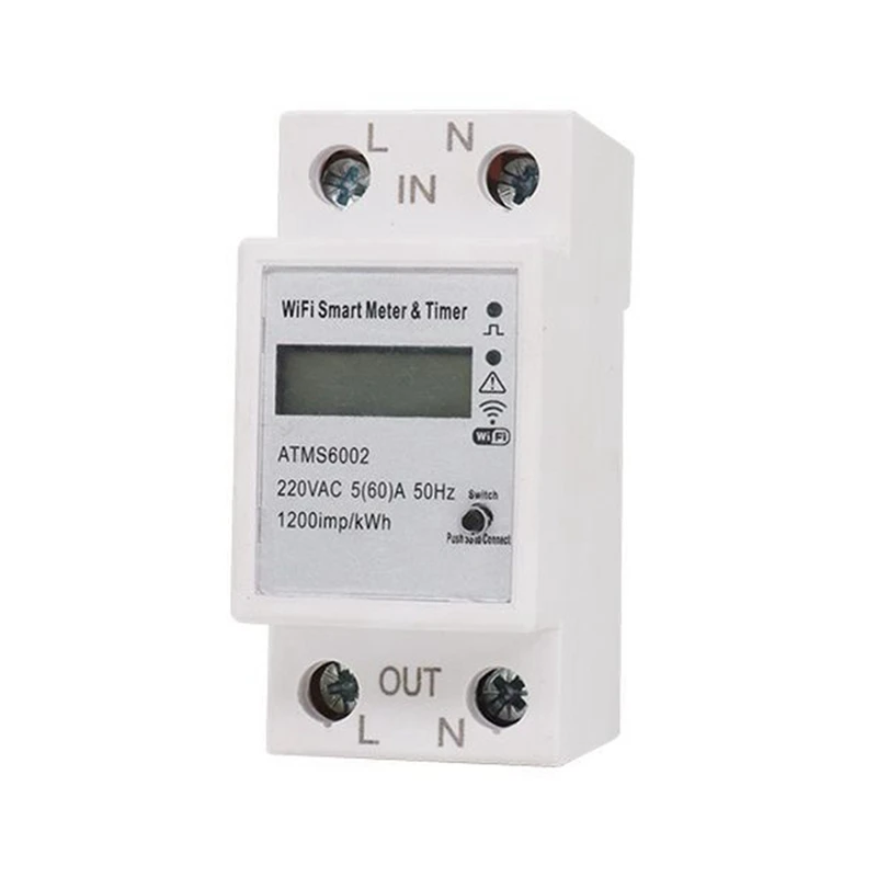 ATMS6002 Single Phase DIN Rail Electric Energy Meter Tuya Smart Wifi Meter WIFI Remote Meter Wifi Metering Switch