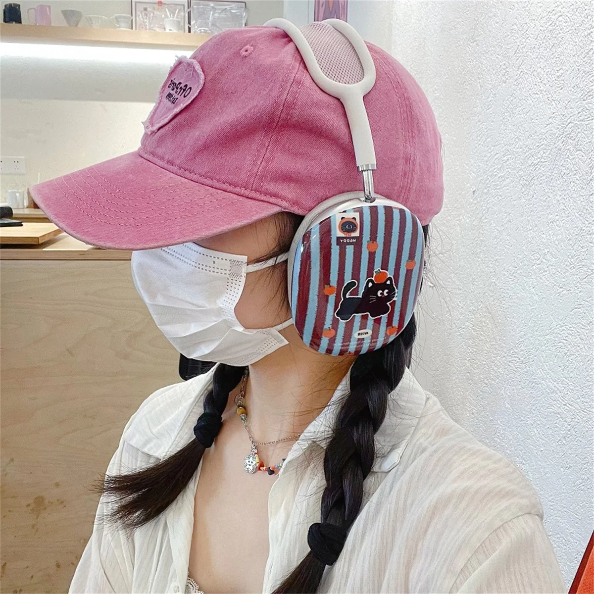 حافظة AirPods Max، تصميم نمط قطة لطيف، غطاء حماية لسماعات الرأس Kawaii Girls Boys لهاتف Apple Air Pod Max #4