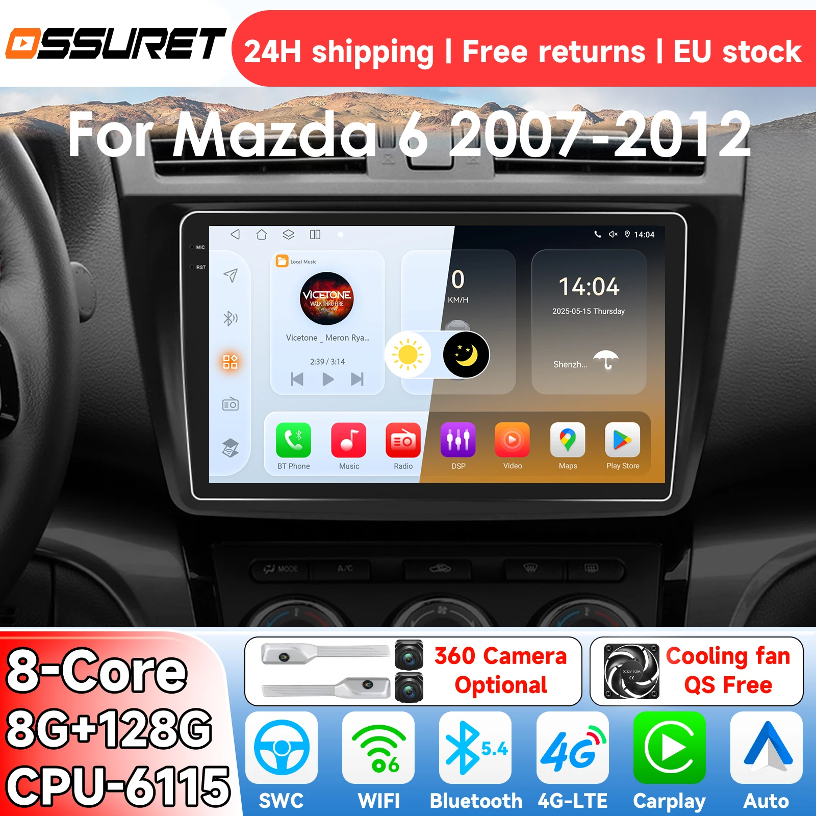 OSSURETAIAndroid14CarRadioforMazda62007–2012SmartCarPlaySystemAutoMultimediaVideoPlayerGPS4G6115-AliExpress34