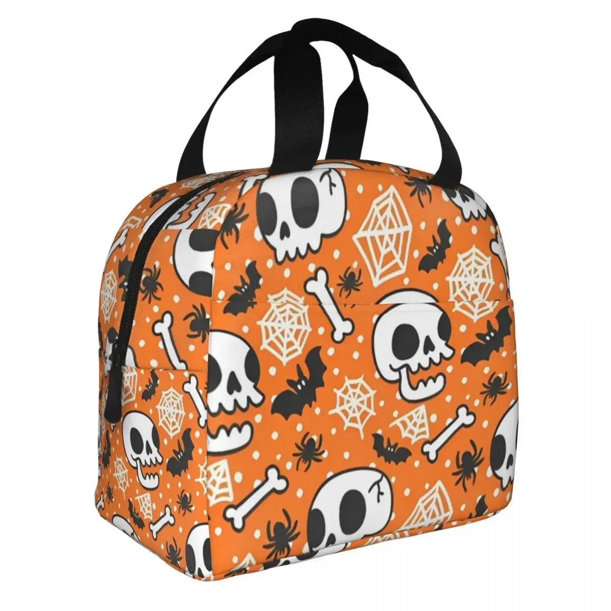 Halloween Pumpkins Ghosts Insulated Lunch Bags Cooler Bag Reusable Trick or Treat Kawaii Large Tote Lunch Box Food Bag Work