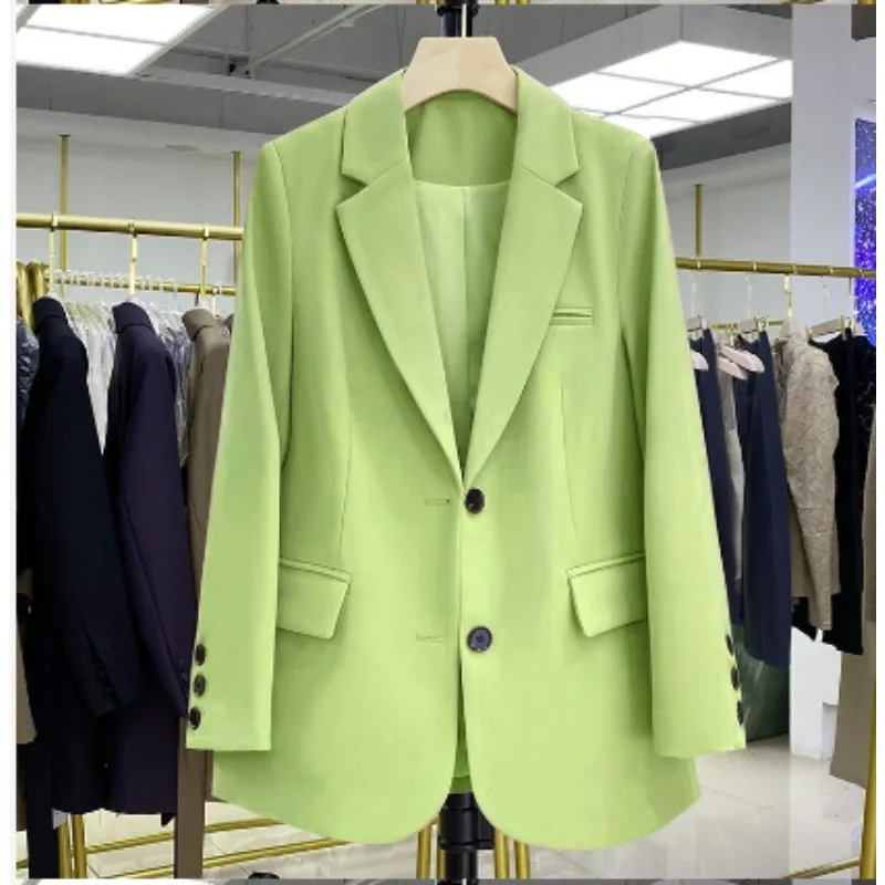 Lente buitenlandse stijl Prachtig professioneel temperament Koreaanse stijl Losse afslankende en stijlvolle nieuwe halflange casual pakblazer