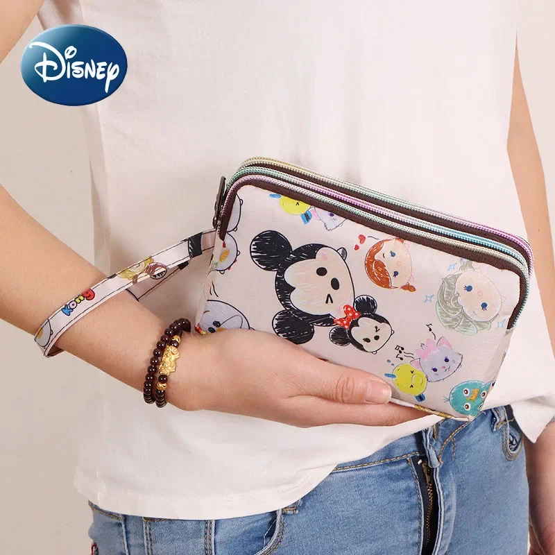 Disney Mickey Cartoon Portfel dla kobiet Luksusowa marka Długa damska portmonetka na monety Etui na karty Sprzęgło Torba na telefon komórkowy