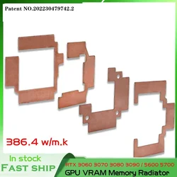 GPU RAM Radiator Memory Heatsink Copper Miner RTX 3060 3070 3080 3090 / 5600 5700 GPU Down 15-40 Degree Thermal Pad Replacement