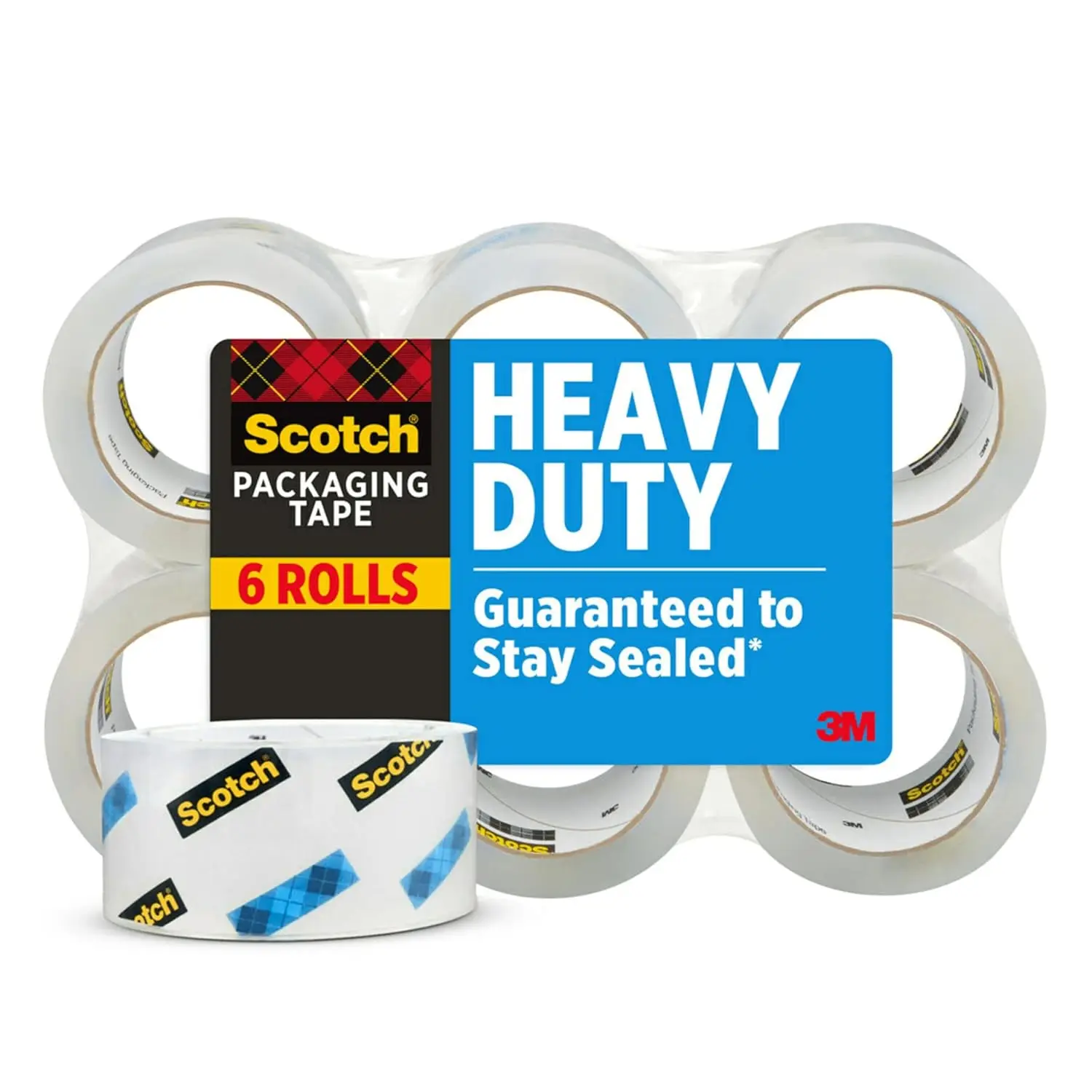 

Heavy Duty Shipping Packaging Tape, 1.88" x 38.2 Yards, 3" Core, Clear, Great for Packing, Shipping & Moving, 6 Rolls (3