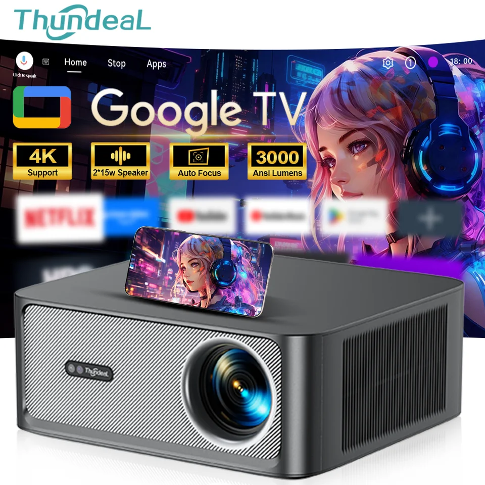 ThundeaL 1080P プロジェクター WiFi HD プロジェクター TD98Pro 公式