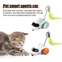 Turbo Tail Cat Teaser Automatic Moving Mouse Cat Toy Electric Interactive Turbo Tail Cat Toy with Feather for Indoor Cats