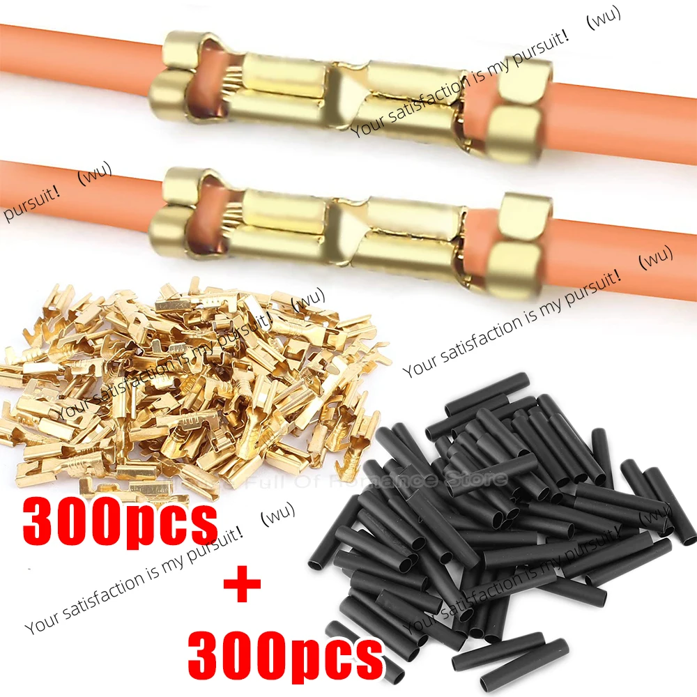 U-Shaped Wire Connector Set Crimp Terminal Block for Fast Wiring Cable Lock 0.5-1 mm ² with Heat Shrink Tube Kit