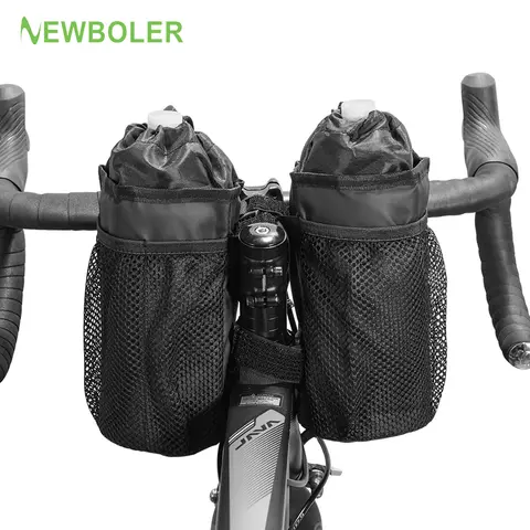 NEWBOLER 자전거 가방 사이클링 물병 캐리어 파우치 MTB 자전거 절연 주전자 가방 승마 핸들 바 가방 자전거 액세서리