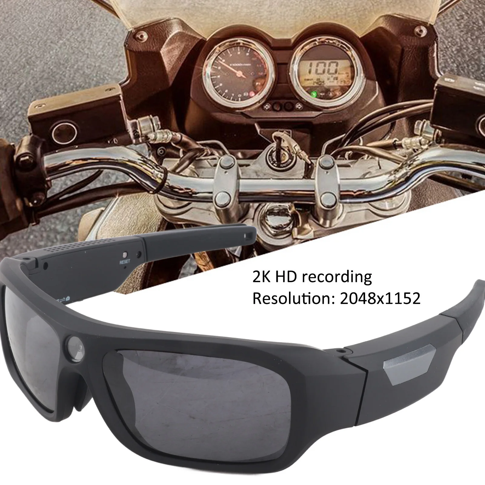 نظارات كاميرا فيديو ذكية لتسجيل الفيديو نظارات شمسية 90 °   نظارات كاميرا صغيرة بزاوية 4K عالية الدقة لقيادة ركوب الدراجات