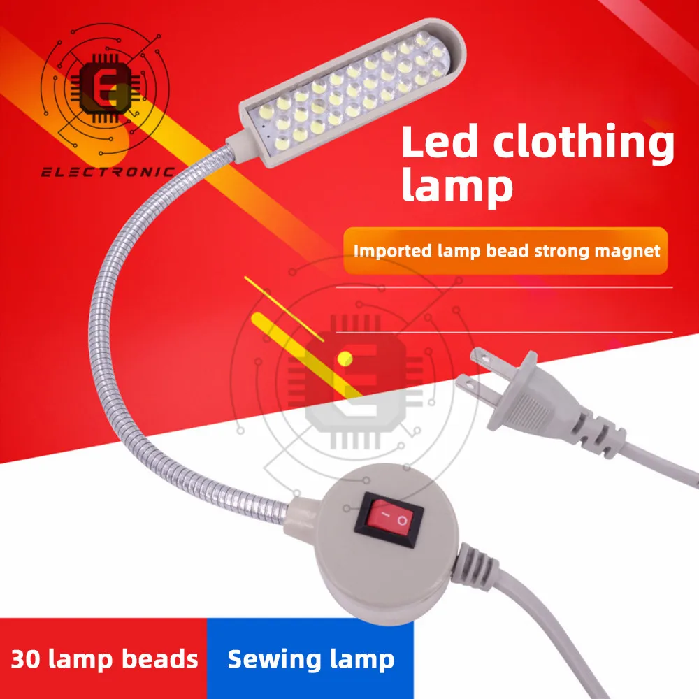 Lampu Mesin Jahit Pakaian Terang 30 LED Lampu Kerja Fleksibel Multifungsi Lampu untuk Meja Kerja Lampu Bubut Lampu Kerja