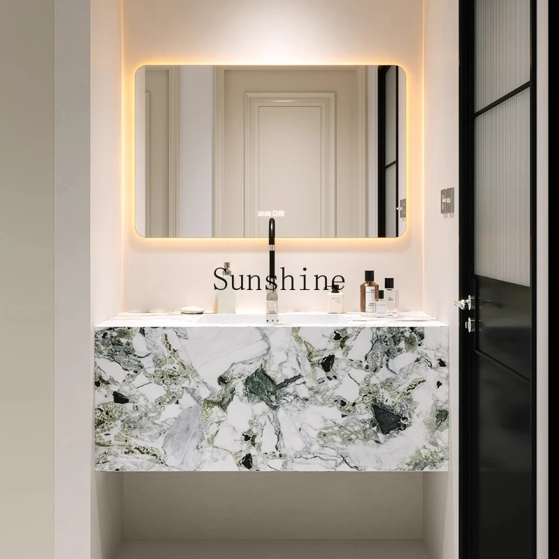 Slate seamless ceramic basin, bathroom cabinet combination, bathroom washstand, hot bending, custom