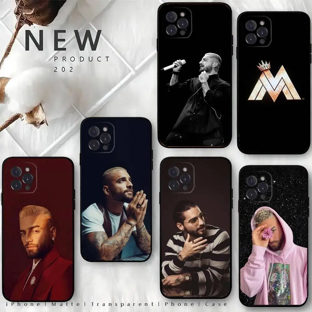 

Singer M-Maluma Phone Case For iPhone 16,15,14,13,12 Mini 11 Pro XR,X,XS,MAX 7,8 Plus Silicone Cover Soft Black