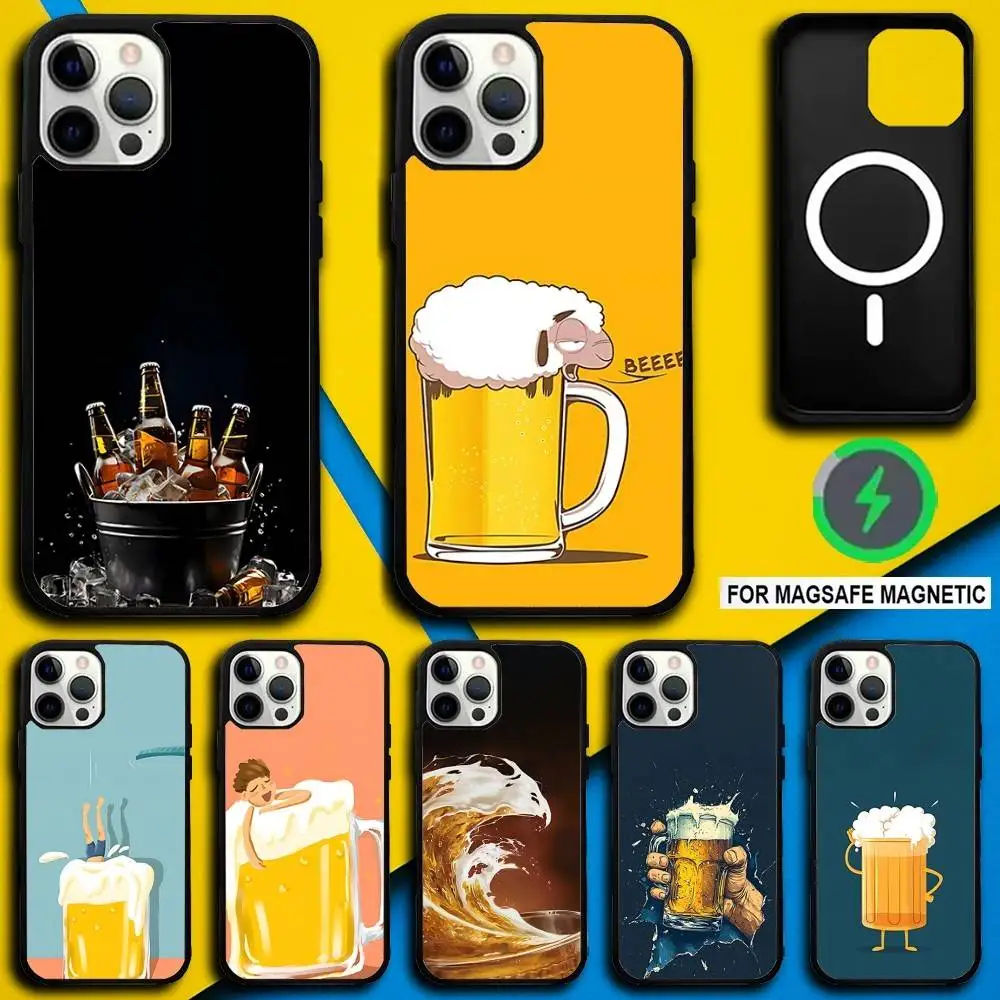 

Alcohol Art Beer Phone Case For iPhone 17,16,15,14,13,12,11,Pro,Max,Plus,Mini,SE4,E Magnetic Magsafe Wireless Charging