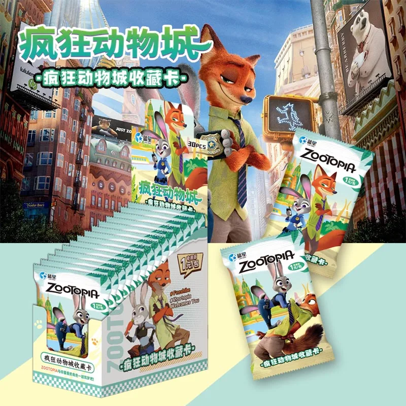 Boîte de boosters de cartes de collection Zootopie, personnages classiques de dessins animés Disney, cartes à collectionner rares, jeux, cadeaux, jouets pour enfants