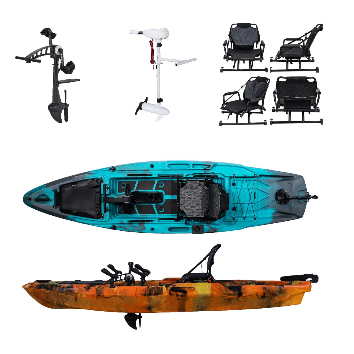 2025 New Model  3.7 m Length Foot Pedal Fishing Kayak  LLDPE /HDPE Material for Sea Fishing Canoe