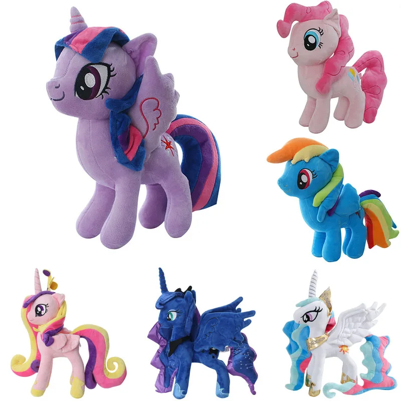

28-35 см My Little Pony плюшевые игрушки Twilight Sparkle Pinkie Pie Fluttershy Rainbow Dash мягкая кукла единорог игрушки детский подарок