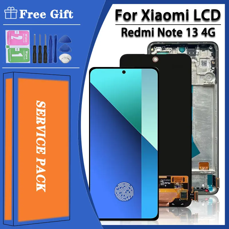 6.67'' for Xiaomi Redmi Note 13 4G 23129RAA4G 23124RA7EO Lcd Display Digital Touch Screen for redmi note 13 4G Screen with Frame