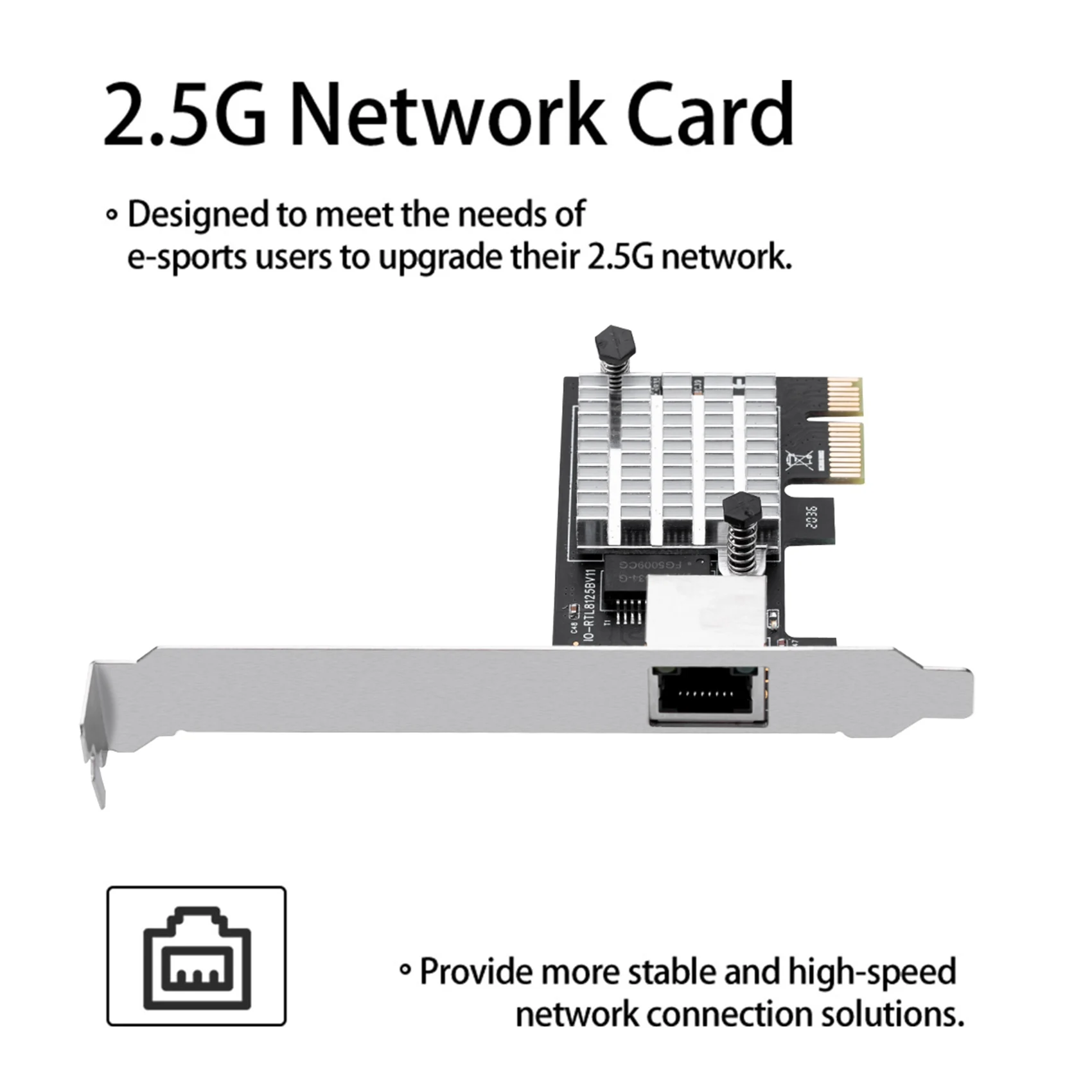 PCI Express Gigabit Network Card I225 Chips 2.5G Single-Port Gigabit Network Card RJ45 Ethernet Network