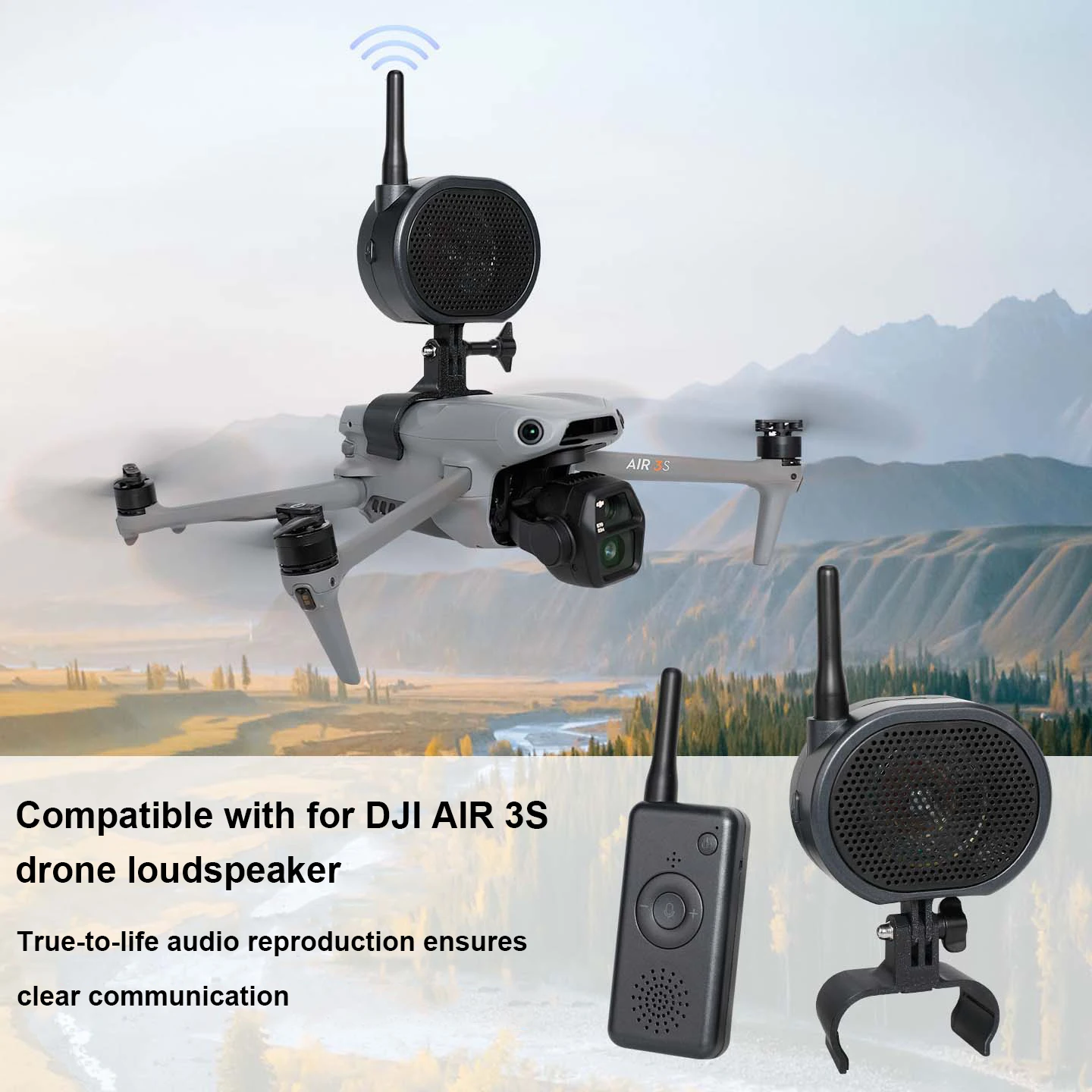 

Совместимый динамик внутренней связи для DJI Mavic Air 3/3S, система объявлений дрона, динамик для объявления дальнего действия