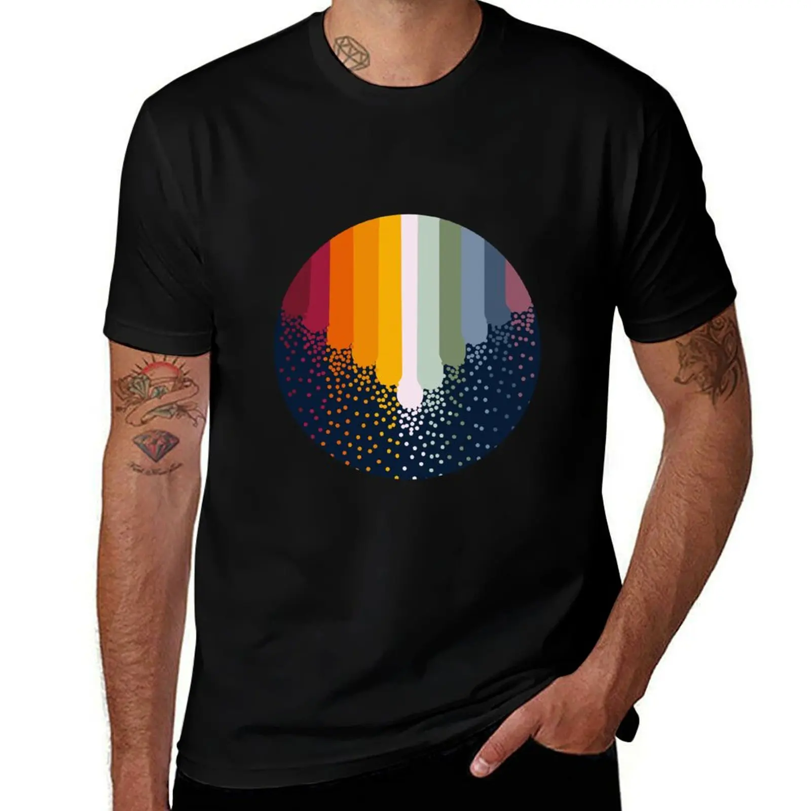 

Dripping Line Dots in a Circle T-Shirt man t shirt graphic t shirts for man graphic tees T-Shirt