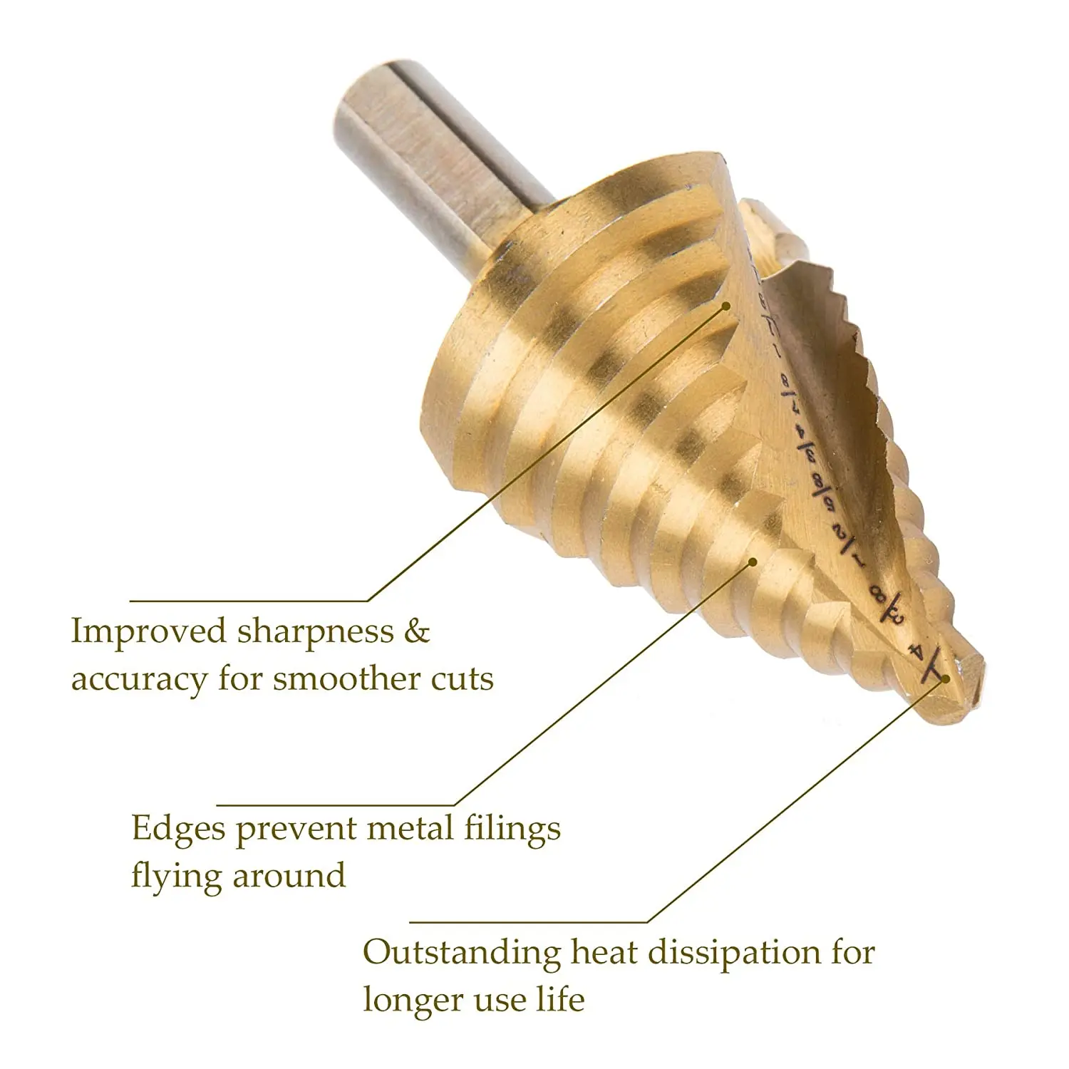 6Pcs 1/4 3/8 Inch HSS Straight Groove Step Drill Bit Titanium Coated Wood Metal Hole Cutter Core Drilling Tools Set Drill Bit