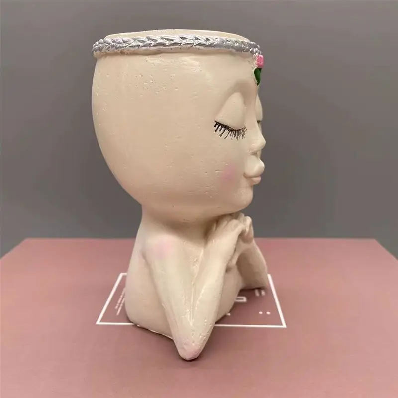 PZHI 2 Piece Face Planter Cute Planter, Resin Unique Plant Pots for , Flower Face Planter Pots Decorative