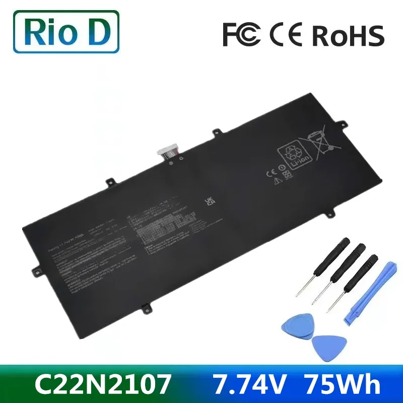 7.74V 9690mAh 75Wh Battery C22N2107 0B200-04160000 for14 OLED UM3402DA UM3402MA UM3402YA UX3402ZA KM064W DS71