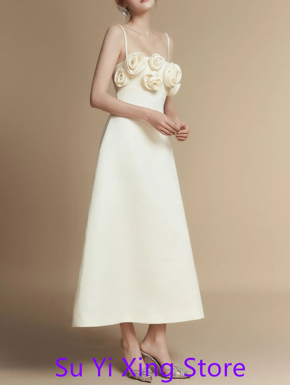 

Customized Temperament White Jersey Homecoming Dress Formal Strapless Spaghetti Straps Flowers Zipper Back Customized Robe de