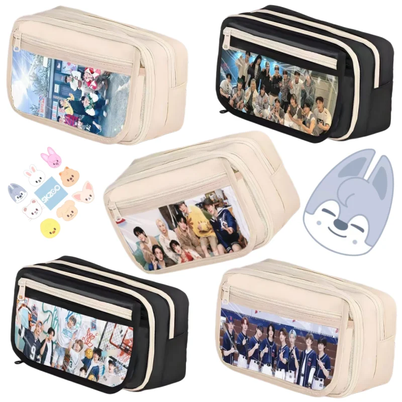 

SKZOO anime peripheral Straykids boy group cartoon cute gift student pencil case pain bag 9-layer unique