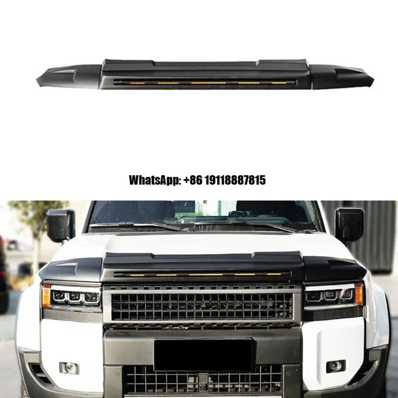 

LC250 Accessories Hood Black LED Bonnet Guard Bug Deflector Fits 2024-2026 for Land Cruiser LC250 Car Protector