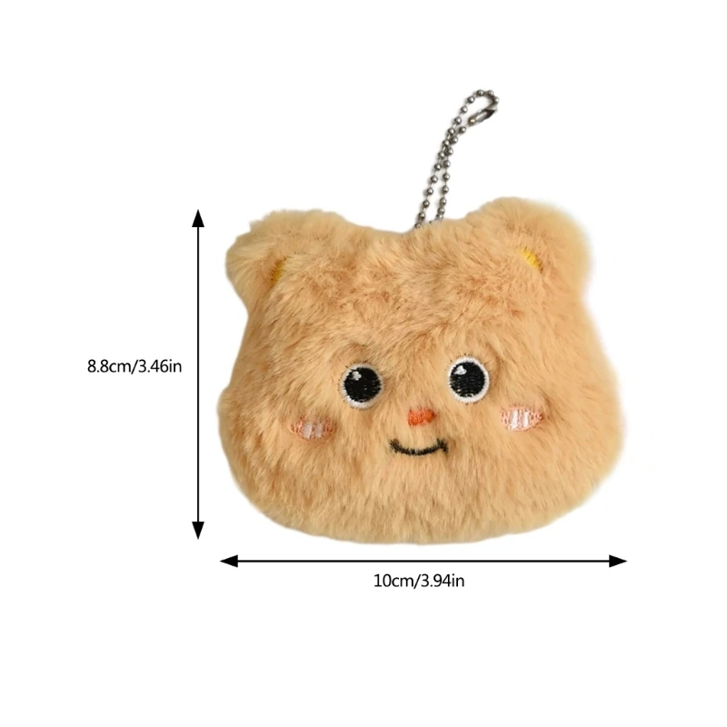 Plush Bear Keychain Charm Cartoon Plush Animal Keyring Pendant for Women Girl