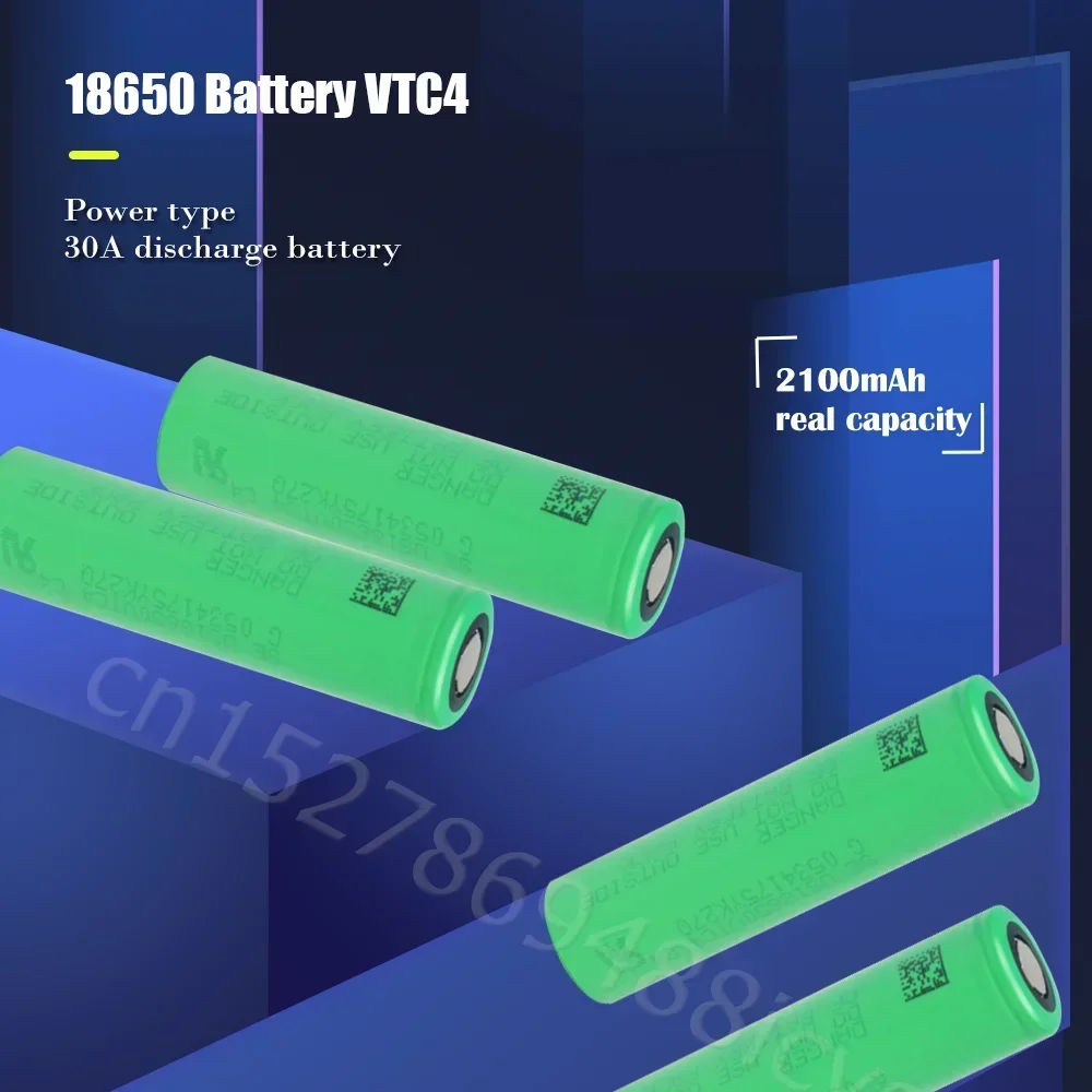 2-10PCS 18650 VTC4 US18650VTC4 3.6V 30A Rechargeable Lithium Battery For Flashlight Power Bank Powerful Torch