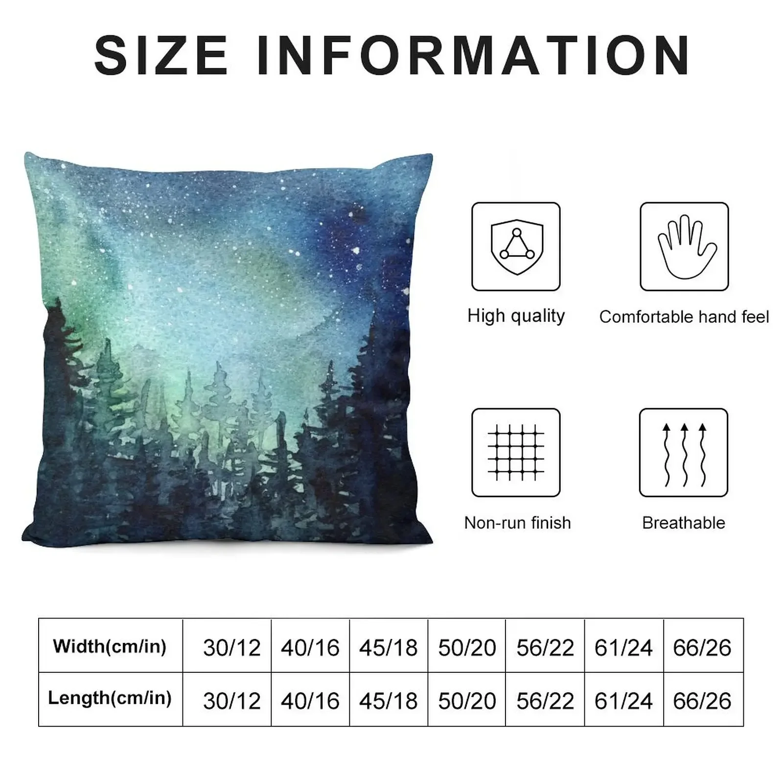 Watercolor Galaxy Nebula Aurora Northern Lights Painting Throw Pillow Sofa Cover Luxury Cushion Cover Ornamental Pillow pillow