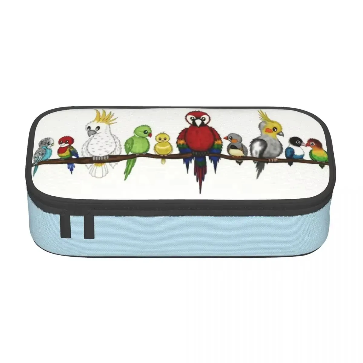 

Custom Tropic Spirits Macaw Parrot Couple Bird Pencil Cases for Boys Gilrs Large Storage Tropical Plant Pen Box Bag Stationery